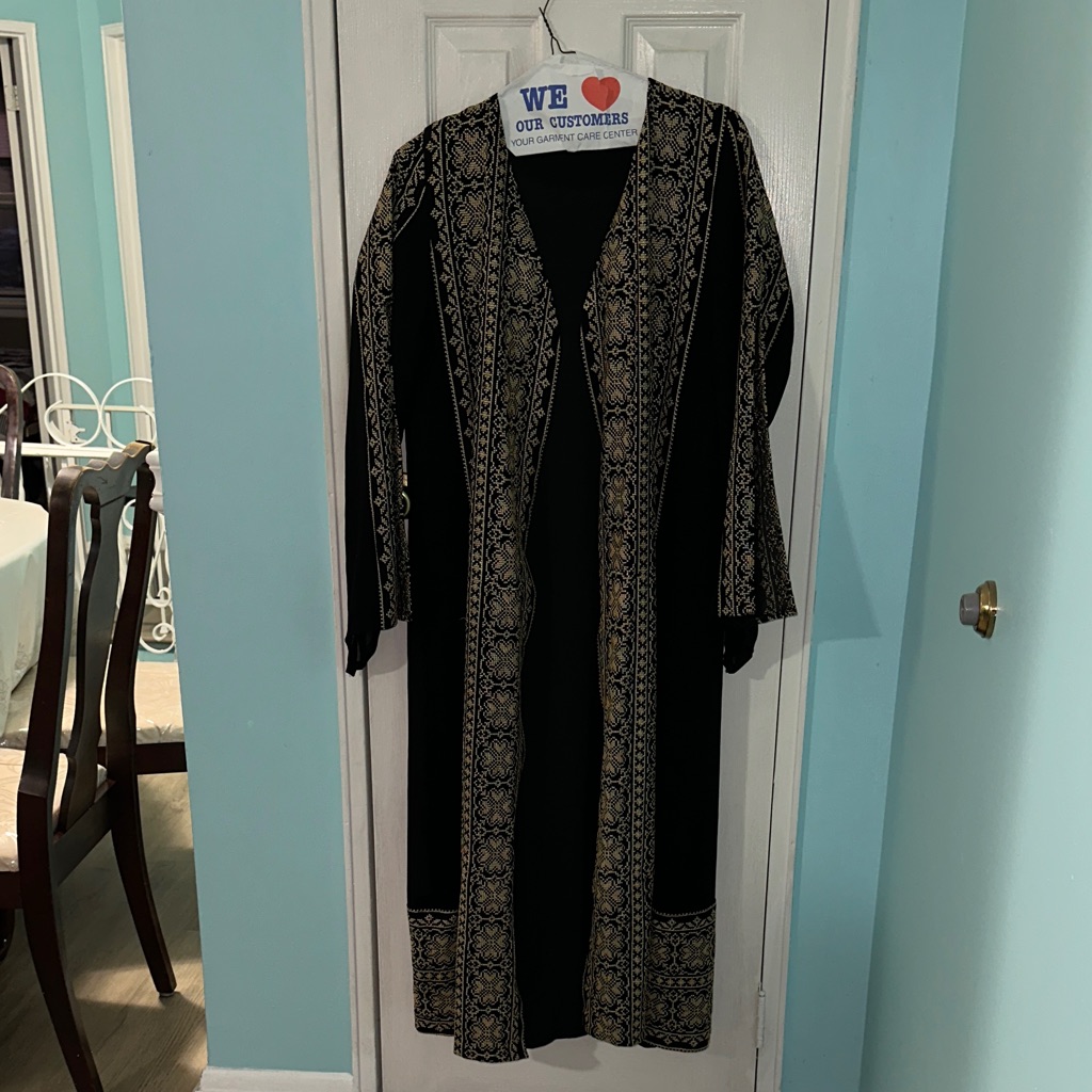 Price Dropthobe/Abaya Open Embroidered Tatreez 3 Pieces Palestine